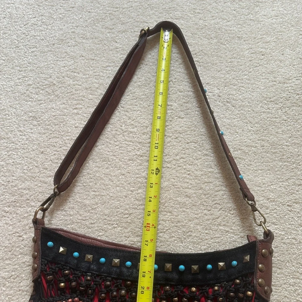 Free People Black and Red Boho Shoulder Bag - Picture 5 of 10